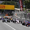 Carlos Sainz (ESP) Scuderia Toro Rosso STR12 at the start of the race at Formula One World Championship, Rd6, Monaco Grand Prix, Race, Monte-Carlo, Monaco, Sunday 28 May 2017. © Sutton Images