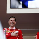 Riccardo Adami (ITA) Ferrari Race Engineer celebrates on the podium and Kimi Raikkonen (FIN) Ferrari at Formula One World Championship, Rd6, Monaco Grand Prix, Race, Monte-Carlo, Monaco, Sunday 28 May 2017. © Sutton Images