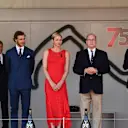 (L to R): Pierre Casiraghi (MON), Princess Charlene of Monaco, Charlene Wittstock (RSA), HSH Prince Albert of Monaco (MON) and Andre Casiraghi (MON) on the podium at Formula One World Championship, Rd6, Monaco Grand Prix, Race, Monte-Carlo, Monaco, Sunday 28 May 2017. © Sutton Images