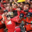 Race winner Sebastian Vettel (GER) Ferrari celebrates in parc ferme at Formula One World Championship, Rd6, Monaco Grand Prix, Race, Monte-Carlo, Monaco, Sunday 28 May 2017. © Sutton Images