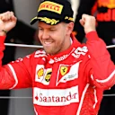 Race winner Sebastian Vettel (GER) Ferrari celebrates on the podium at Formula One World Championship, Rd6, Monaco Grand Prix, Race, Monte-Carlo, Monaco, Sunday 28 May 2017. © Sutton Images