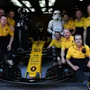 Renault Sport F1 Team mechanics with Renault Sport F1 Team RS17 and a Storm Trooper at Formula One World Championship, Rd6, Monaco Grand Prix, Race, Monte-Carlo, Monaco, Sunday 28 May 2017. © Sutton Images