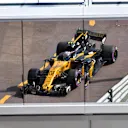Jolyon Palmer (GBR) Renault Sport F1 Team RS17 reflection at Formula One World Championship, Rd6, Monaco Grand Prix, Practice, Monte-Carlo, Monaco, Thursday 25 May 2017. © Sutton Images