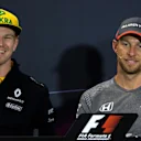 Nico Hulkenberg (GER) Renault Sport F1 Team and Jenson Button (GBR) McLaren in the Press Conference at Formula One World Championship, Rd6, Monaco Grand Prix, Preparations, Monte-Carlo, Monaco, Wednesday 24 May 2017. © Sutton Images