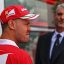 Sebastian Vettel (GER) Ferrari and Maurizio Arrivabene (ITA) Ferrari Team Principal at Formula One World Championship, Rd6, Monaco Grand Prix, Preparations, Monte-Carlo, Monaco, Wednesday 24 May 2017. © Sutton Images