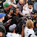 Daniel Ricciardo (AUS) Red Bull Racing talks with the media at Formula One World Championship, Rd4, Russian Grand Prix, Practice, Sochi Autodrom, Sochi, Krasnodar Krai, Russia, Friday 28 April 2017. © Sutton Motorsport Images