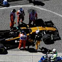 Sergey Sirotkin (RUS) Renault Sport F1 Team RS17 stops on track in FP1 at Formula One World Championship, Rd4, Russian Grand Prix, Practice, Sochi Autodrom, Sochi, Krasnodar Krai, Russia, Friday 28 April 2017. © Sutton Motorsport Images