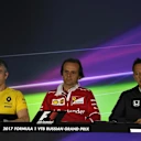 Chester (GBR) Renault, Fraboni (ITA) Ferrari and Hasegawa (JPN) Honda in the Press Conference at F1 World Championship, Rd4, Russian Grand Prix, Practice, Sochi Autodrom, Sochi, Krasnodar Krai, Russia, Friday 28 April 2017. © Sutton Motorsport Images
