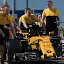 Renault mechanics with the car of Palmer (GBR) Renault Sport F1 Team RS17 at Formula One World Championship, Rd4, Russian Grand Prix, Practice, Sochi Autodrom, Sochi, Krasnodar Krai, Russia, Saturday 29 April 2017. © Sutton Motorsport Images and Kym Illman