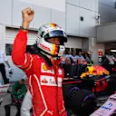 Pole sitter Sebastian Vettel (GER) Ferrari celebrates in parc ferme at Formula One World Championship, Rd4, Russian Grand Prix, Qualifying, Sochi Autodrom, Sochi, Krasnodar Krai, Russia, Saturday 29 April 2017. © Sutton Motorsport Images