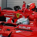 Pole sitter Vettel (GER) Ferrari SF70-H and Raikkonen (FIN) Ferrari SF70-H at Formula One World Championship, Rd4, Russian Grand Prix, Qualifying, Sochi Autodrom, Sochi, Krasnodar Krai, Russia, Saturday 29 April 2017. © Sutton Motorsport Images