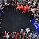 Sebastian Vettel (GER) Ferrari in the media pen at Formula One World Championship, Rd4, Russian Grand Prix, Qualifying, Sochi Autodrom, Sochi, Krasnodar Krai, Russia, Saturday 29 April 2017. © Sutton Motorsport Images