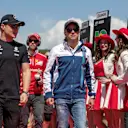 Bottas (FIN) Mercedes AMG F1, Massa (BRA) Williams and Vettel (GER) Ferrari on the drivers parade at F1 World Championship, Rd4, Russian Grand Prix, Race, Sochi Autodrom, Sochi, Krasnodar Krai, Russia, Sunday 30 April 2017. © Sutton Motorsport Images