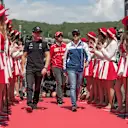 Bottas (FIN) Mercedes AMG F1, Massa (BRA) Williams and Vettel (GER) Ferrari on the drivers parade at F1 World Championship, Rd4, Russian Grand Prix, Race, Sochi Autodrom, Sochi, Krasnodar Krai, Russia, Sunday 30 April 2017. © Sutton Motorsport Images