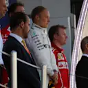 Vladimir Putin, President of Russia celebrates with winner Bottas, Vettel, Raikkonen and Tony Ross at F1 World Championship, Rd4, Russian Grand Prix, Race, Sochi Autodrom, Sochi, Krasnodar Krai, Russia, Sunday 30 April 2017. © Sutton Motorsport Images