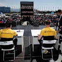Palmer (GBR) Renault Sport F1 Team and Hulkenberg (GER) Renault Sport F1 Team sign autographs at F1 World Championship, Rd4, Russian Grand Prix, Race, Sochi Autodrom, Sochi, Krasnodar Krai, Russia, Sunday 30 April 2017. © Sutton Motorsport Images