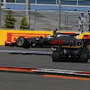 Romain Grosjean (FRA) Haas VF-17 and Jolyon Palmer (GBR) Renault Sport F1 Team RS17 crash on lap one at Formula One World Championship, Rd4, Russian Grand Prix, Race, Sochi Autodrom, Sochi, Krasnodar Krai, Russia, Sunday 30 April 2017. © Sutton Motorsport Images