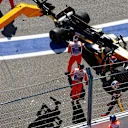 Jolyon Palmer (GBR) Renault Sport F1 Team RS17 crashes on lap one at Formula One World Championship, Rd4, Russian Grand Prix, Race, Sochi Autodrom, Sochi, Krasnodar Krai, Russia, Sunday 30 April 2017. © Sutton Motorsport Images