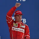 Kimi Raikkonen (FIN) Ferrari celebrates on the podium at Formula One World Championship, Rd4, Russian Grand Prix, Race, Sochi Autodrom, Sochi, Krasnodar Krai, Russia, Sunday 30 April 2017. © Sutton Motorsport Images