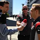 Kevin Magnussen (DEN) Haas F1 talks with the media at Formula One World Championship, Rd4, Russian Grand Prix, Preparations, Sochi Autodrom, Sochi, Krasnodar Krai, Russia, Thursday 27 April 2017. © Sutton Motorsport Images