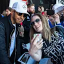 Lewis Hamilton (GBR) Mercedes AMG F1 fans selfie at Formula One World Championship, Rd4, Russian Grand Prix, Preparations, Sochi Autodrom, Sochi, Krasnodar Krai, Russia, Thursday 27 April 2017. © Sutton Motorsport Images