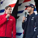 Vitaly Petrov (RUS) and Daniel Ricciardo (AUS) Red Bull Racing at Formula One World Championship, Rd4, Russian Grand Prix, Preparations, Sochi Autodrom, Sochi, Krasnodar Krai, Russia, Thursday 27 April 2017. © Sutton Motorsport Images