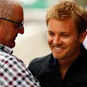 Nico Rosberg (GER) Mercedes-Benz Ambassador with Alan Webber (AUS), father of Mark Webber (AUS) at Williams British Grand Prix Preview Day, Silverstone, England, 2 June 2017. © Sutton Images