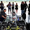 Felipe Massa (BRA) Williams and the six-wheeled Williams FW08B chassis at Williams British Grand Prix Preview Day, Silverstone, England, 2 June 2017. © Sutton Images