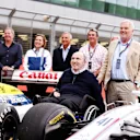 Frank Williams (GBR) Williams Team Owner with Nigel Mansell (GBR), Claire Williams (GBR) Williams Deputy Team Principal, Nico Rosberg (GER) Mercedes-Benz Ambassador, David Coulthard (GBR), Martin Brundle (GBR), Paul di Resta (GBR), Patrick Head (GBR) Williams Director of Engineering, Riccardo Patrese (ITA), Keke Rosberg (FIN) and Damon Hill (GBR) at Williams British Grand Prix Preview Day, Silverstone, England, 2 June 2017. © Sutton Images