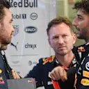 Christian Horner (GBR) Red Bull Racing Team Principal and Daniel Ricciardo (AUS) Red Bull Racing at Formula One World Championship, Rd14, Singapore Grand Prix, Qualifying, Marina Bay Street Circuit, Singapore, Saturday 16 September 2017. © Sutton Images