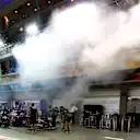 Daniil Kvyat (RUS) Scuderia Toro Rosso STR12 and smoke at Formula One World Championship, Rd14, Singapore Grand Prix, Qualifying, Marina Bay Street Circuit, Singapore, Saturday 16 September 2017. © Sutton Images