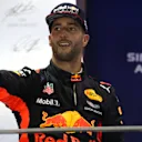 Daniel Ricciardo (AUS) Red Bull Racing Celebrates On the podium at Formula One World Championship, Rd14, Singapore Grand Prix, Race, Marina Bay Street Circuit, Singapore, Sunday 17 September 2017. © Mirko Stange/Sutton Images