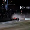 Sebastian Vettel (GER) Ferrari SF70-H crashes at Formula One World Championship, Rd14, Singapore Grand Prix, Race, Marina Bay Street Circuit, Singapore, Sunday 17 September 2017. © Kym Illman/Sutton Images