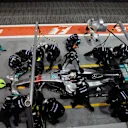 Lewis Hamilton (GBR) Mercedes-Benz F1 W08 Hybrid pit stop at Formula One World Championship, Rd14, Singapore Grand Prix, Race, Marina Bay Street Circuit, Singapore, Sunday 17 September 2017. © Kym Illman/Sutton Images