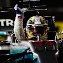 Race winner Lewis Hamilton (GBR) Mercedes-Benz F1 W08 Hybrid celebrates at Formula One World Championship, Rd14, Singapore Grand Prix, Race, Marina Bay Street Circuit, Singapore, Sunday 17 September 2017. © Kym Illman/Sutton Images