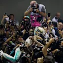 Race winner Lewis Hamilton (GBR) Mercedes AMG F1 celebrates in parc ferme at Formula One World Championship, Rd14, Singapore Grand Prix, Race, Marina Bay Street Circuit, Singapore, Sunday 17 September 2017. © Mirko Stange/Sutton Images