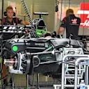 Haas VF-17 in the garage at Formula One World Championship, Rd14, Singapore Grand Prix, Preparations, Marina Bay Street Circuit, Singapore, Thursday 14 September 2017. © Sutton Images