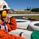 Marshal observes Max Verstappen (NED) Red Bull Racing RB13 at Formula One World Championship, Rd5, Spanish Grand Prix, Practice, Barcelona, Spain, Friday 12 May 2017. © Sutton Motorsport Images