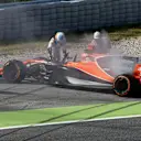 Fernando Alonso (ESP) McLaren MCL32 stops on track in FP1 at Formula One World Championship, Rd5, Spanish Grand Prix, Practice, Barcelona, Spain, Friday 12 May 2017. © Sutton Motorsport Images