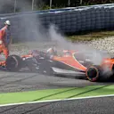 Fernando Alonso (ESP) McLaren MCL32 stops on track in FP1 at Formula One World Championship, Rd5, Spanish Grand Prix, Practice, Barcelona, Spain, Friday 12 May 2017. © Sutton Motorsport Images