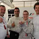 F1 Experiences 2-Seater passenger with Paul Stoddart (AUS), Zsolt Baumgartner (HUN) F1 Experiences 2-Seater driver and Patrick Friesacher (AUT) F1 Experiences 2-Seater driver at Formula One World Championship, Rd5, Spanish Grand Prix, Practice, Barcelona, Spain, Friday 12 May 2017. © Sutton Motorsport Images