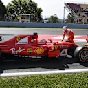 Sebastian Vettel (GER) Ferrari SF70-H stops at the end of pit lane in FP1 at Formula One World Championship, Rd5, Spanish Grand Prix, Practice, Barcelona, Spain, Friday 12 May 2017. © Sutton Motorsport Images
