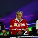 (L to R): Christian Horner (GBR) Red Bull Racing Team Principal, Maurizio Arrivabene (ITA) Ferrari Team Principal and Monisha Kaltenborn (AUT) Sauber Team Prinicpal in the Press Conference at Formula One World Championship, Rd5, Spanish Grand Prix, Practice, Barcelona, Spain, Friday 12 May 2017. © Sutton Motorsport Images/Kym Illman