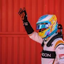 Fernando Alonso (ESP) McLaren celebrates in parc ferme at Formula One World Championship, Rd5, Spanish Grand Prix, Qualifying, Barcelona, Spain, Saturday 13 May 2017. © Sutton Motorsport Images