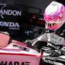 Esteban Ocon (FRA) Force India VJM10 arrives in parc ferme at Formula One World Championship, Rd5, Spanish Grand Prix, Qualifying, Barcelona, Spain, Saturday 13 May 2017. © Sutton Motorsport Images