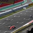 Sebastian Vettel (GER) Ferrari SF70-H and Lewis Hamilton (GBR) Mercedes-Benz F1 W08 Hybrid battle for position at Formula One World Championship, Rd5, Spanish Grand Prix, Race, Barcelona, Spain, Sunday 14 May 2017. © Sutton Motorsport Images