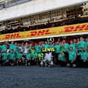 Race winner Lewis Hamilton (GBR) Mercedes AMG F1 celebrates with the team and the trophies at Formula One World Championship, Rd5, Spanish Grand Prix, Race, Barcelona, Spain, Sunday 14 May 2017. © Sutton Motorsport Images