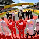 Drivers observe the national anthem on the grid at Formula One World Championship, Rd5, Spanish Grand Prix, Race, Barcelona, Spain, Sunday 14 May 2017. © Sutton Motorsport Images