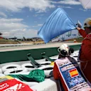 Marshals wave the blue flag at Formula One World Championship, Rd5, Spanish Grand Prix, Race, Barcelona, Spain, Sunday 14 May 2017. © Sutton Motorsport Images