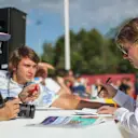 Mika Hakkinen (FIN) signs autographs for the fans at Formula One World Championship, Rd5, Spanish Grand Prix, Race, Barcelona, Spain, Sunday 14 May 2017. © Sutton Motorsport Images